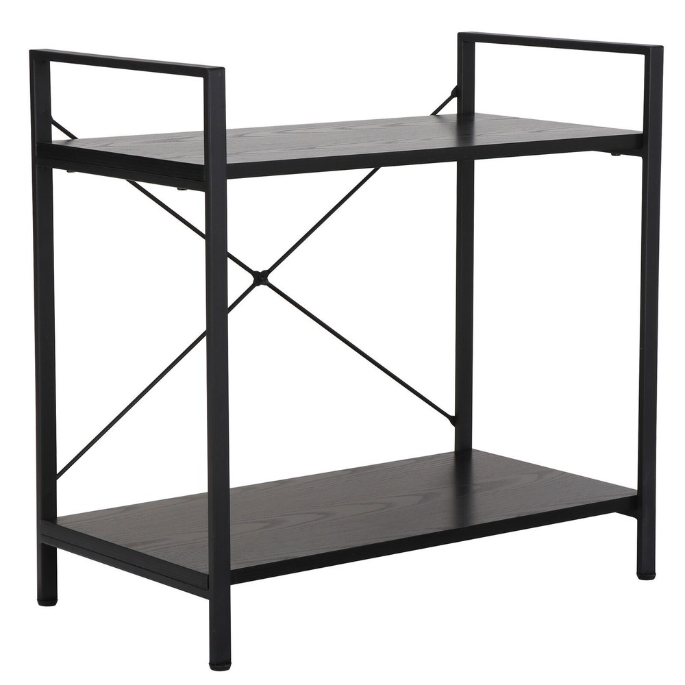 Solid Double Bookcase Short Frame Wood Bookshelf Display Rack Small Place Cozy