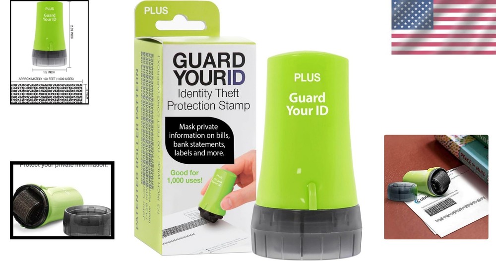 Plus Advanced Roller Stamp for Identity Theft Prevention - Compact & Effective