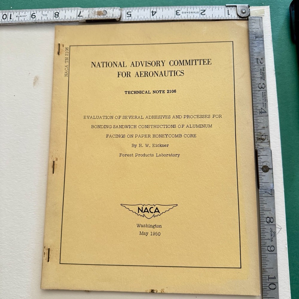 NACA Technical Note 2106 May 1950 By H. W. Eickner Sandwich Constructions (NASA)