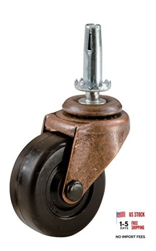 9345 Medium Duty Stem Caster, 2-Pack,Black 2-Inch