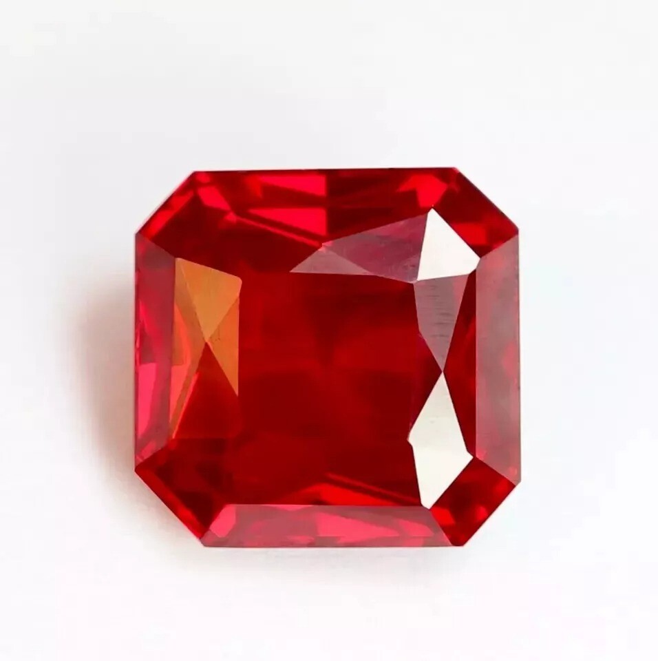 Flawless Natural Burmese Red Ruby Asscher Cut 47.10 Ct Loose Certified Gemstone