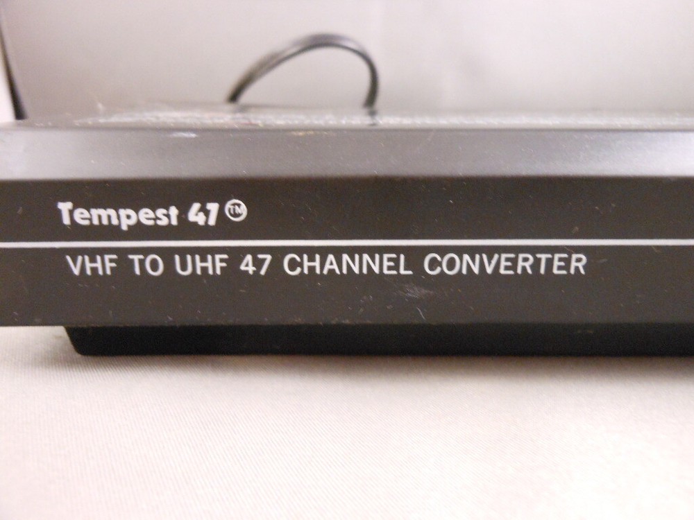 Tempest Universal VHF to UHF 47 Channel Converter Cable Box w/ Conversion Chart