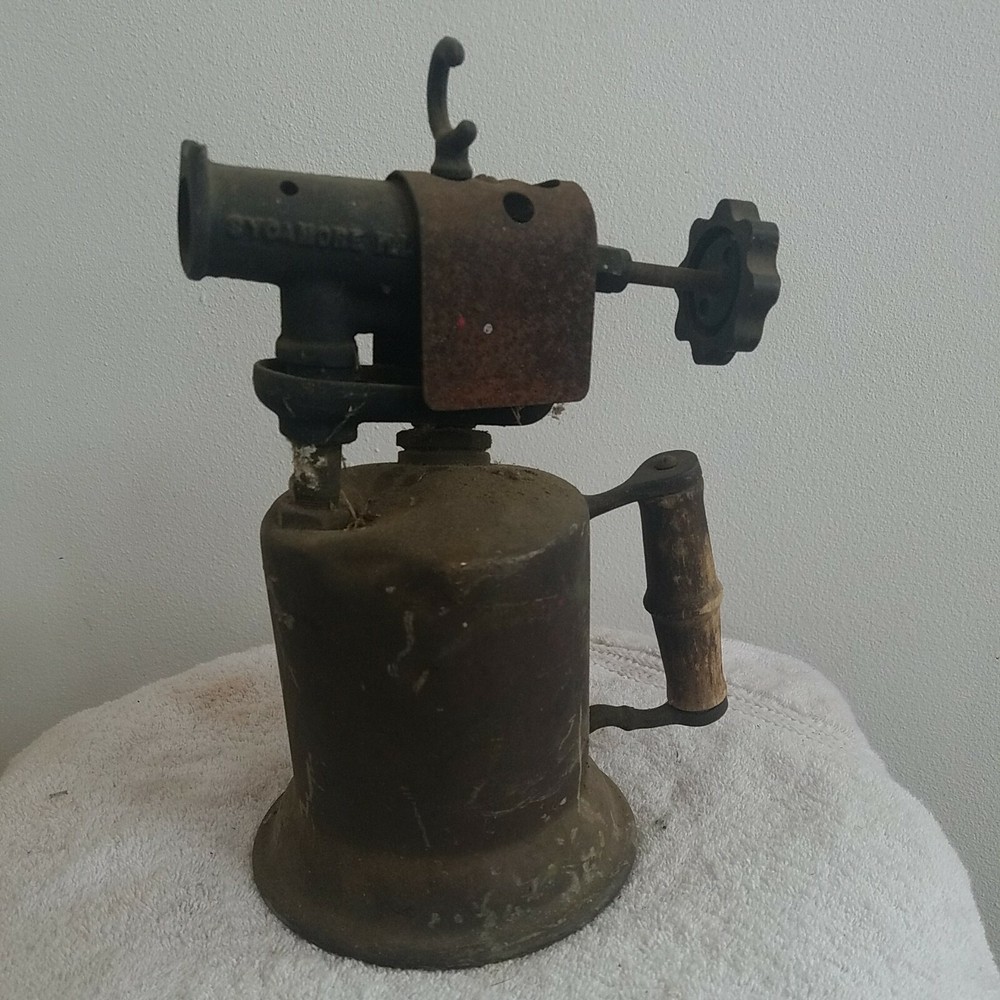 Vintage Clayton Lambert Blow Torch With Wood Handle