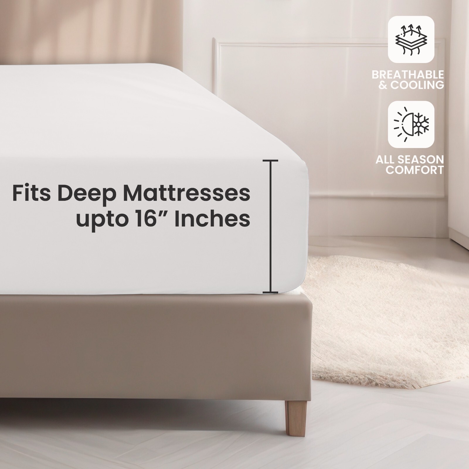 1800 Deep Pocket Fitted Sheet Queen King Fully Elastic Fitted Sheets Bed Sheets