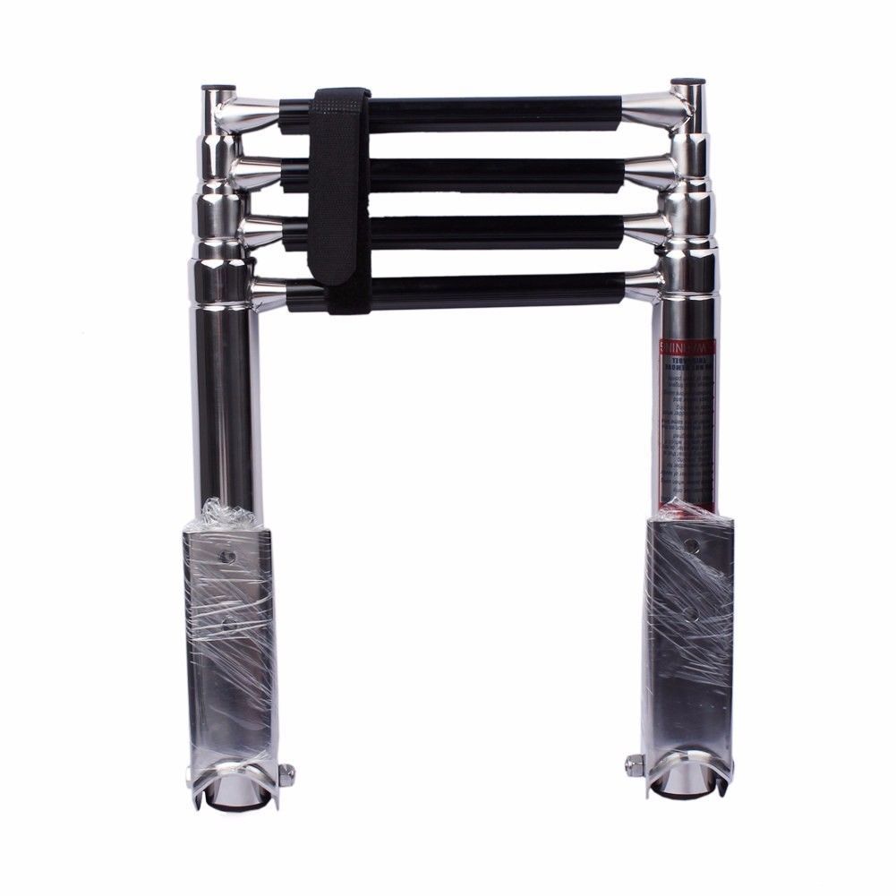 4 Steps Boat Ladder Folding Stainless Steel Telescoping Swimming 4 Step Ladder