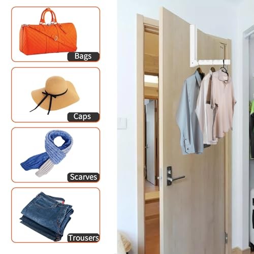 2 Pack Over The Door Drying Rack,Foldable Over Door Hooks Hanger Laundry