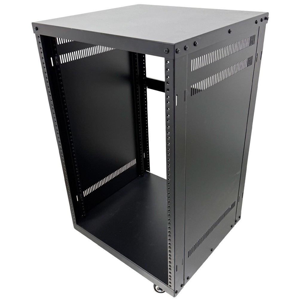 12U Open Frame Server Rack with 4 Casters Mobile Under-Desk Server Stand