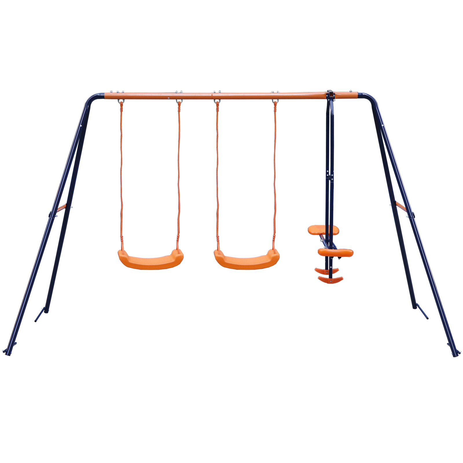 Child Kids Play Garden Outdoor Double Swing Set Heavy Duty Metal Frame Swing