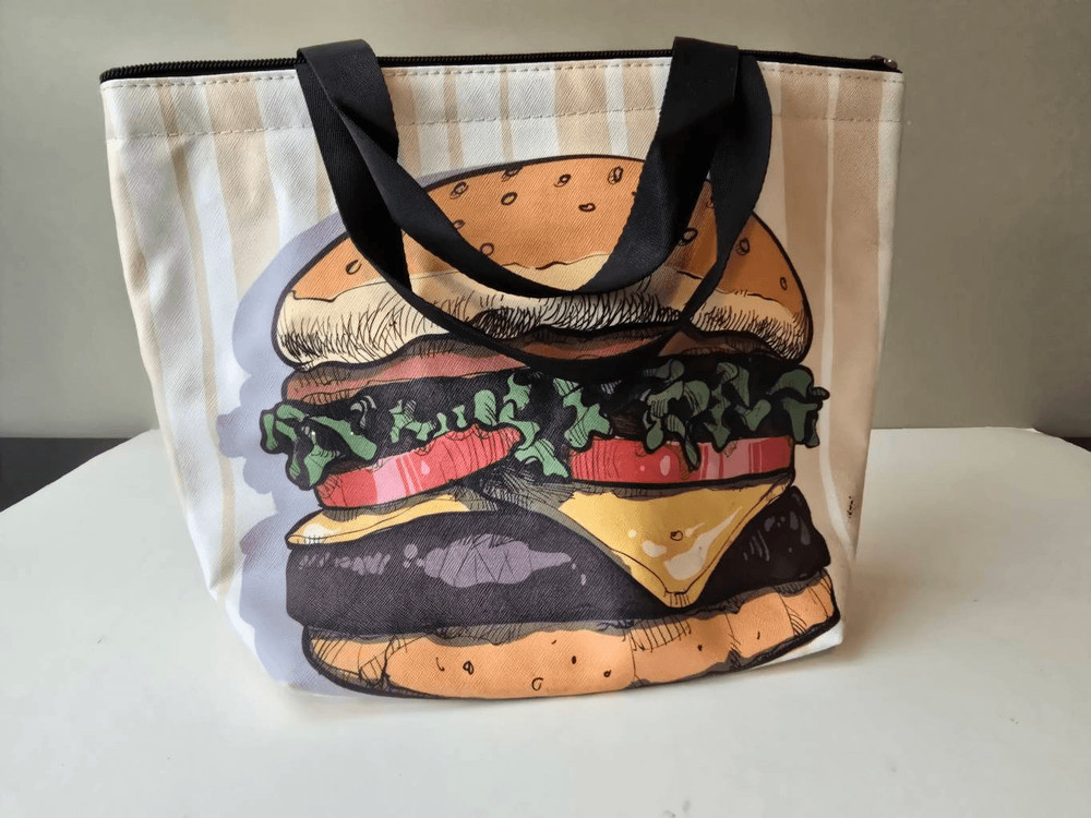 Unbranded Insulated Lunch Tote Hamburger