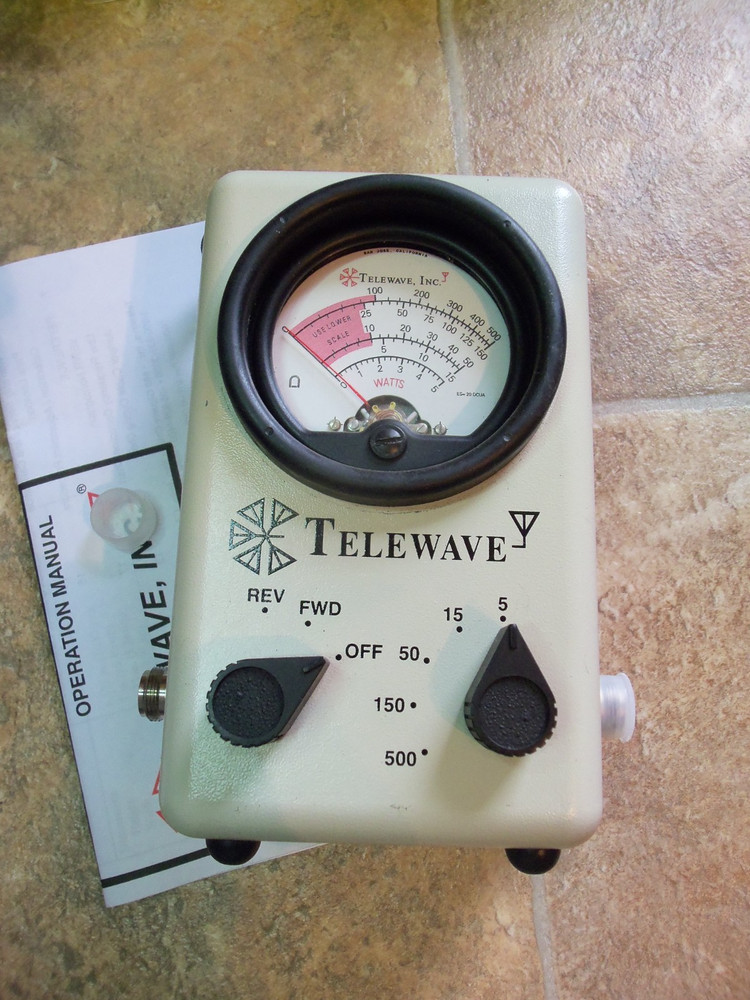 TELEWAVE 44A RF Thruline Wattmeter Watt Reading Meter / Nice