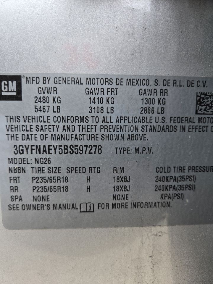 2011-2012 Cadillac SRX Driver Information Display Screen