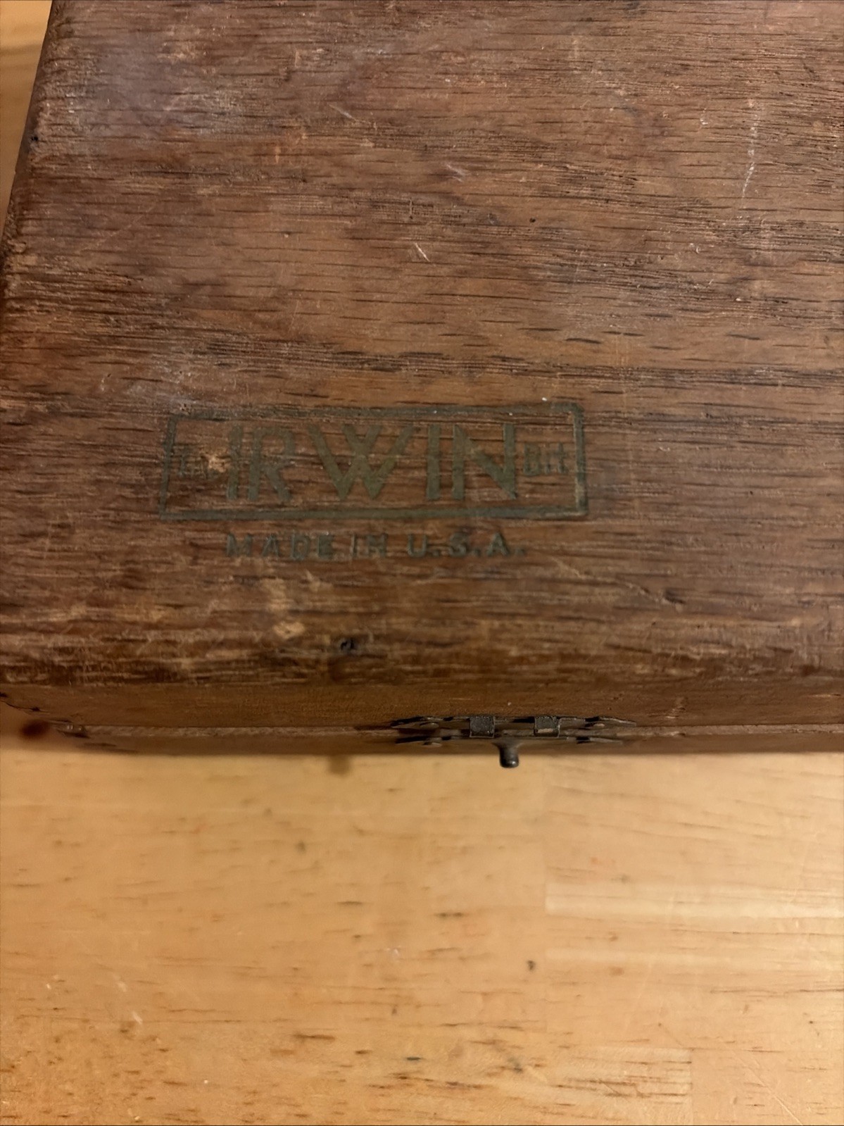 13 PIECE IRWIN AUGER DRILL BIT SET W/ WOOD CASE