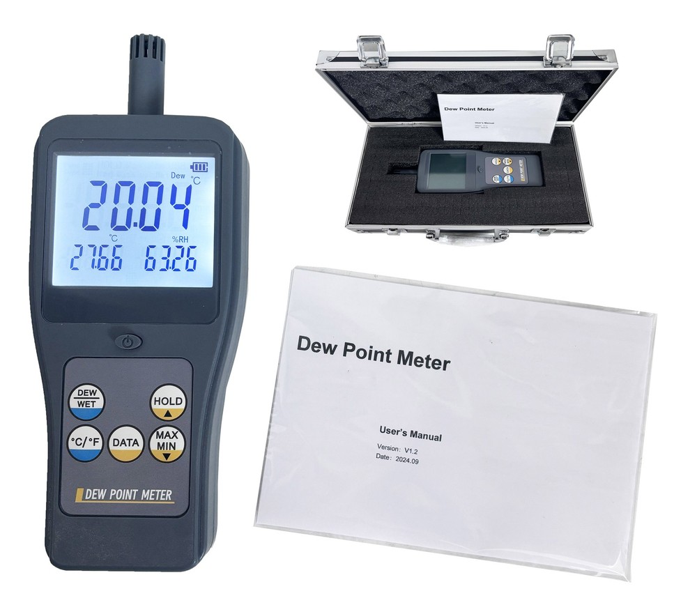 Digital Dew Point Meter Analyzer with 0.01 High Resolution LCD Display