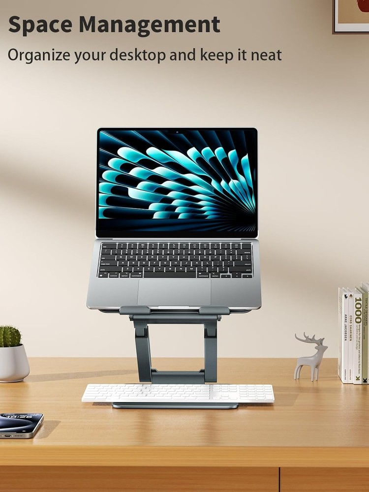 Laptop Stand Desk Adjustable Height Telescopic Computer Stand W/ Pull Out Design