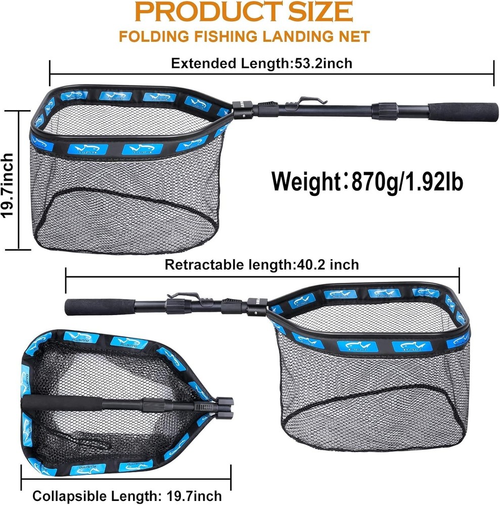 Floating Salmon & Catfish Net with Telescoping Handle