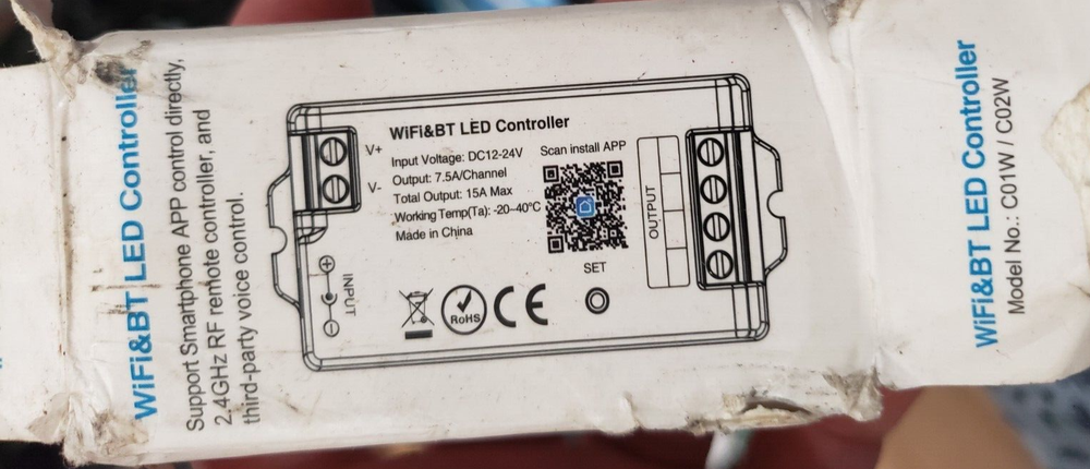 WIFI & BT DUAL WHITE LED CONTROLLER , MODEL : C02W