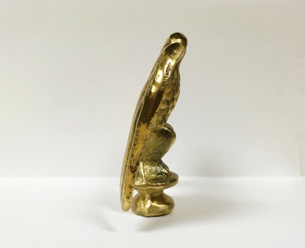 Lamp Finial-Solid Cast BRASS EAGLE, Highly Detailed W/Dual Threads, WB Finish