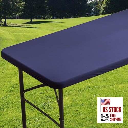 Rectangle Spandex 4 FT Fitted Tablecloth, 48" x 24" (Rectangular) Navy Blue