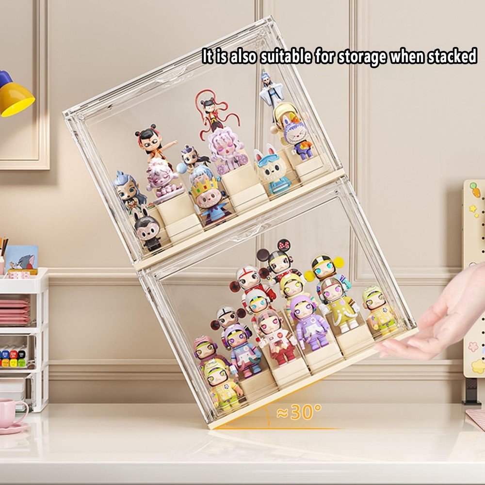 Large Capacity Doll Transparent Display Box Multifunction with Building Block...