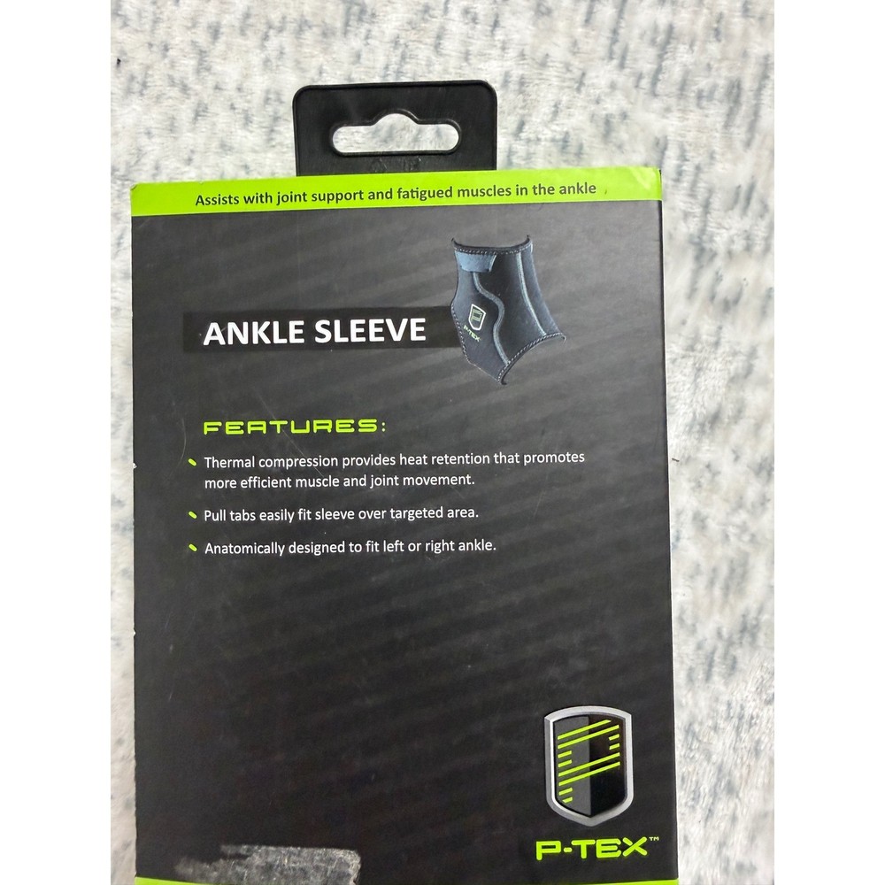 P-TEX Ankle Sleeve Thermal Compression Support Black Small PTXANK01