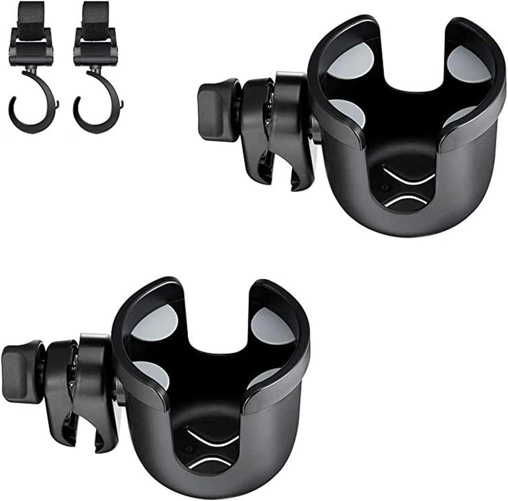 Wheelchair Cup Holder, 2 Pack Rollator Cup Holder, 4 Flexible Tabs with Hook ...