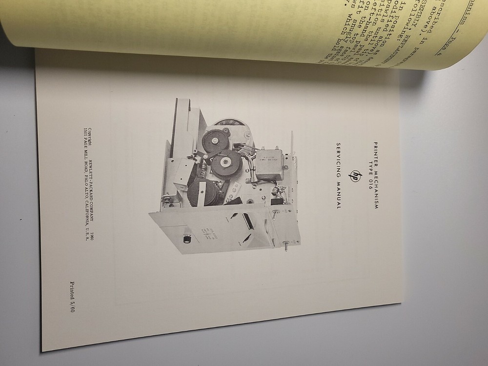 HP Printer Mechanism Type 016 ~ Servicing Manual ~ Printed 05/16