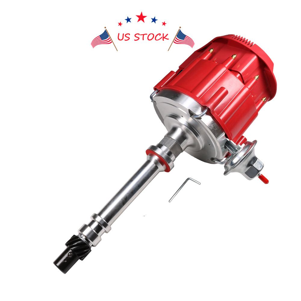 Racing HEI Distributor w/ Super Coil For SBC Chevy 305 350 400 Small Block Red