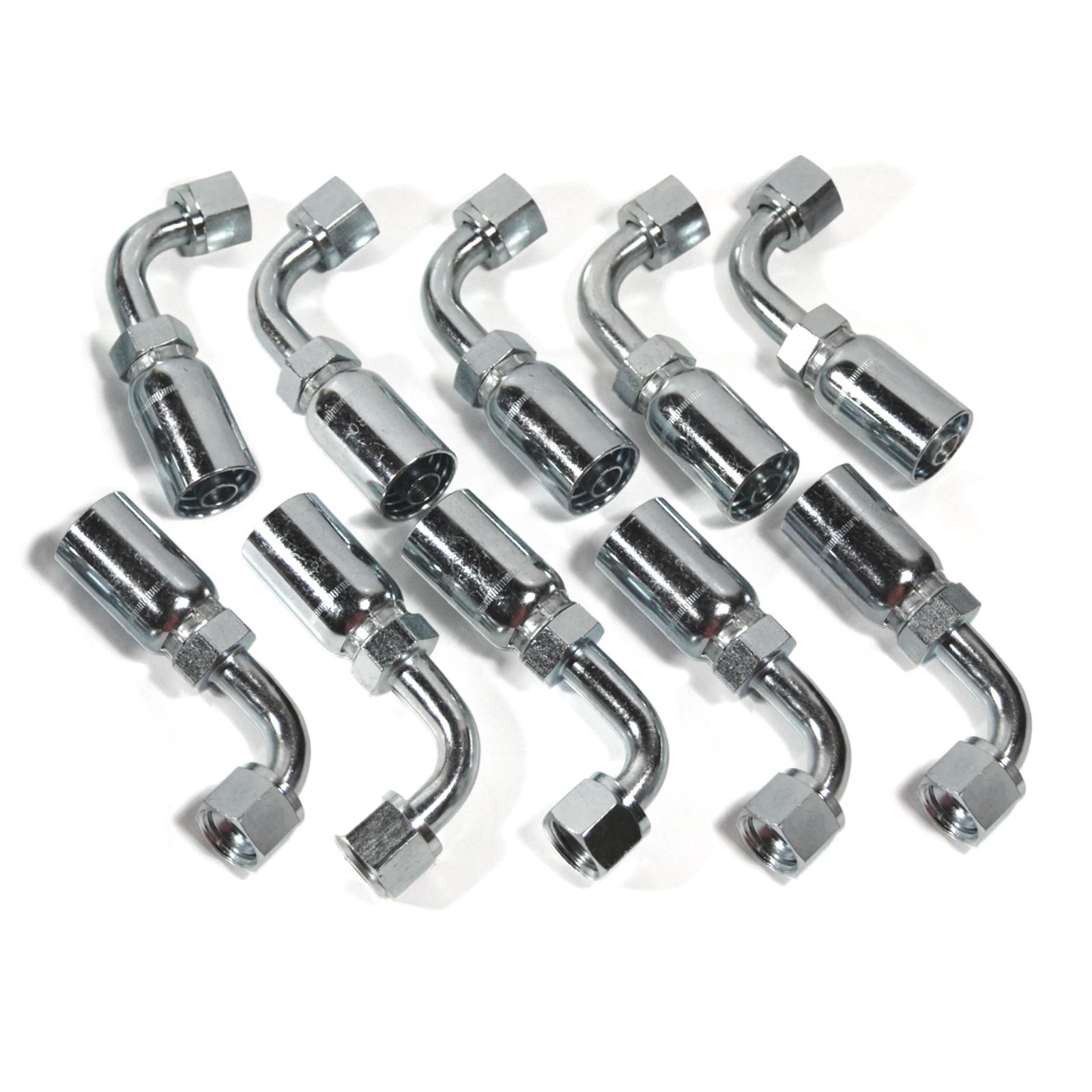 3/8" Hose x 3/8" JIC 37° Female 90° Hydraulic Hose End Elbow Crimp Fitting | FJX