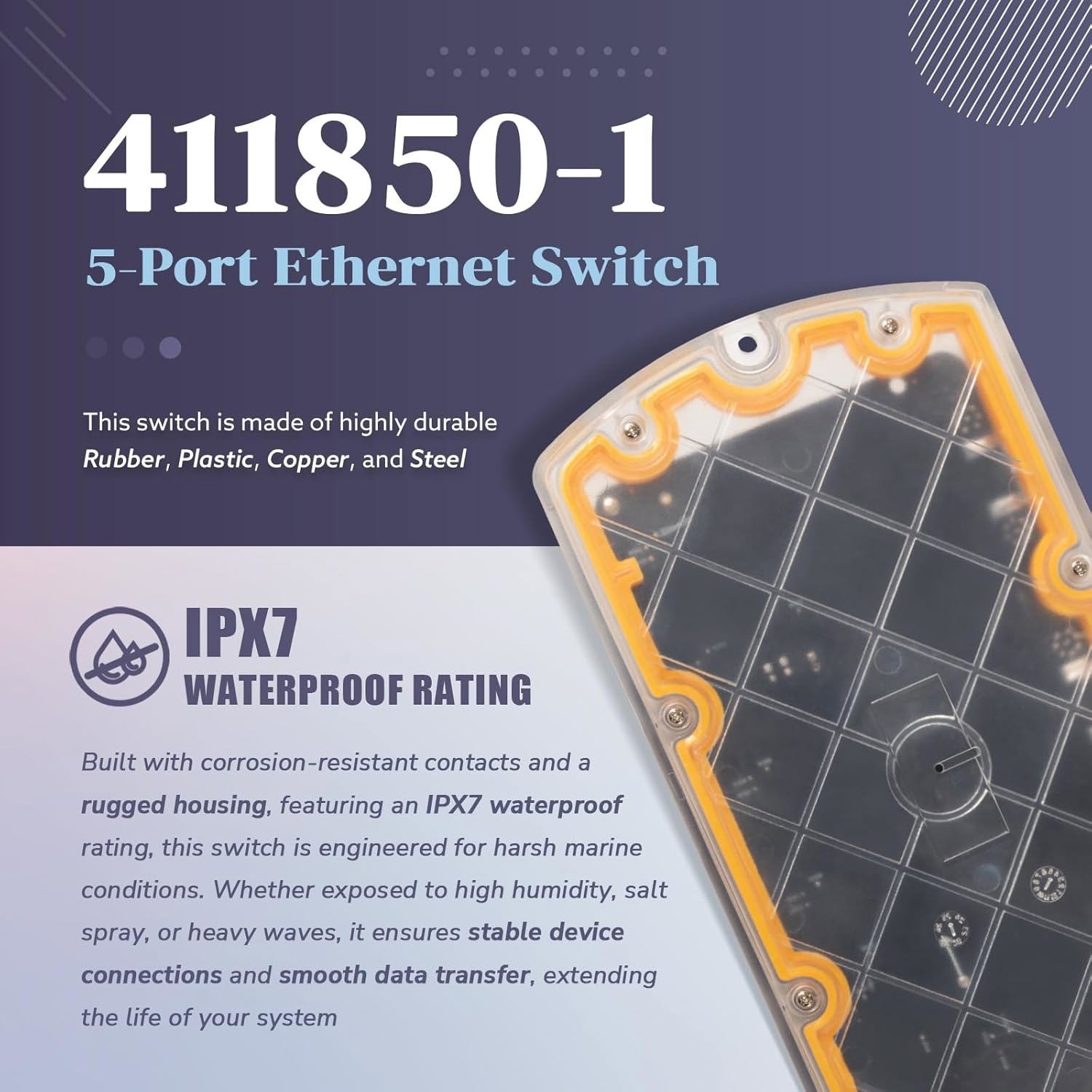 For Humminbird As Eth 5pgl 411850-1 5 Port Ethernet Switch Black