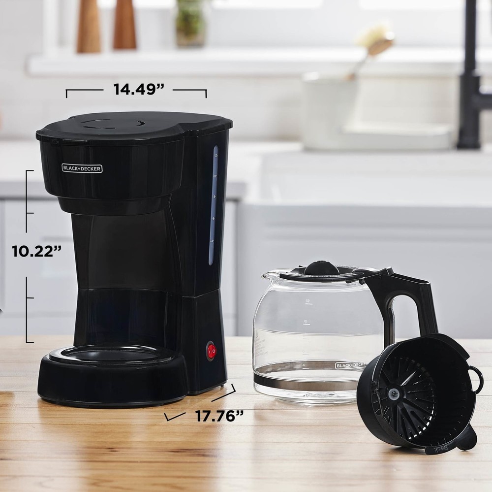 BLACK+DECKER 12-Cup Drip Coffee Maker with Easy On/Off Switch