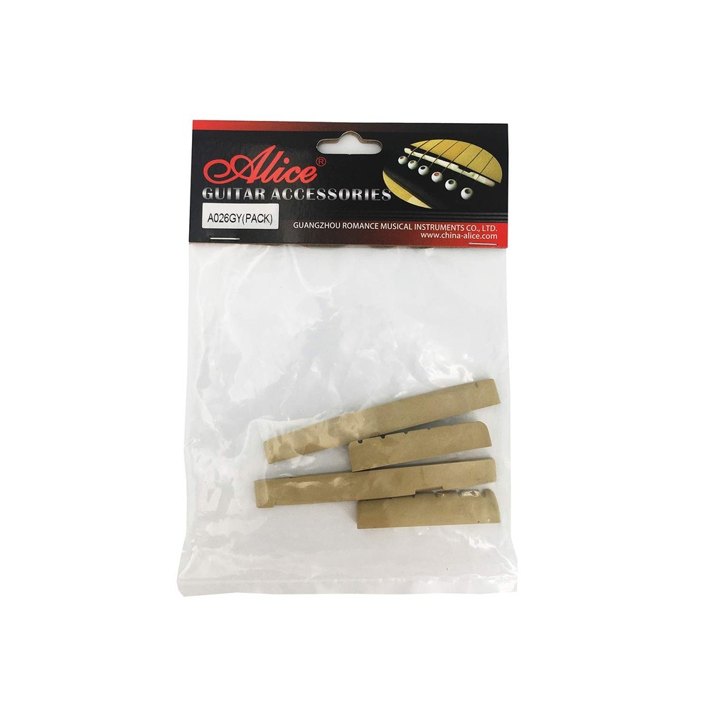 Acoustic Guitar Bridge Saddle and Nut Set  4pcs, 6 String Replacement