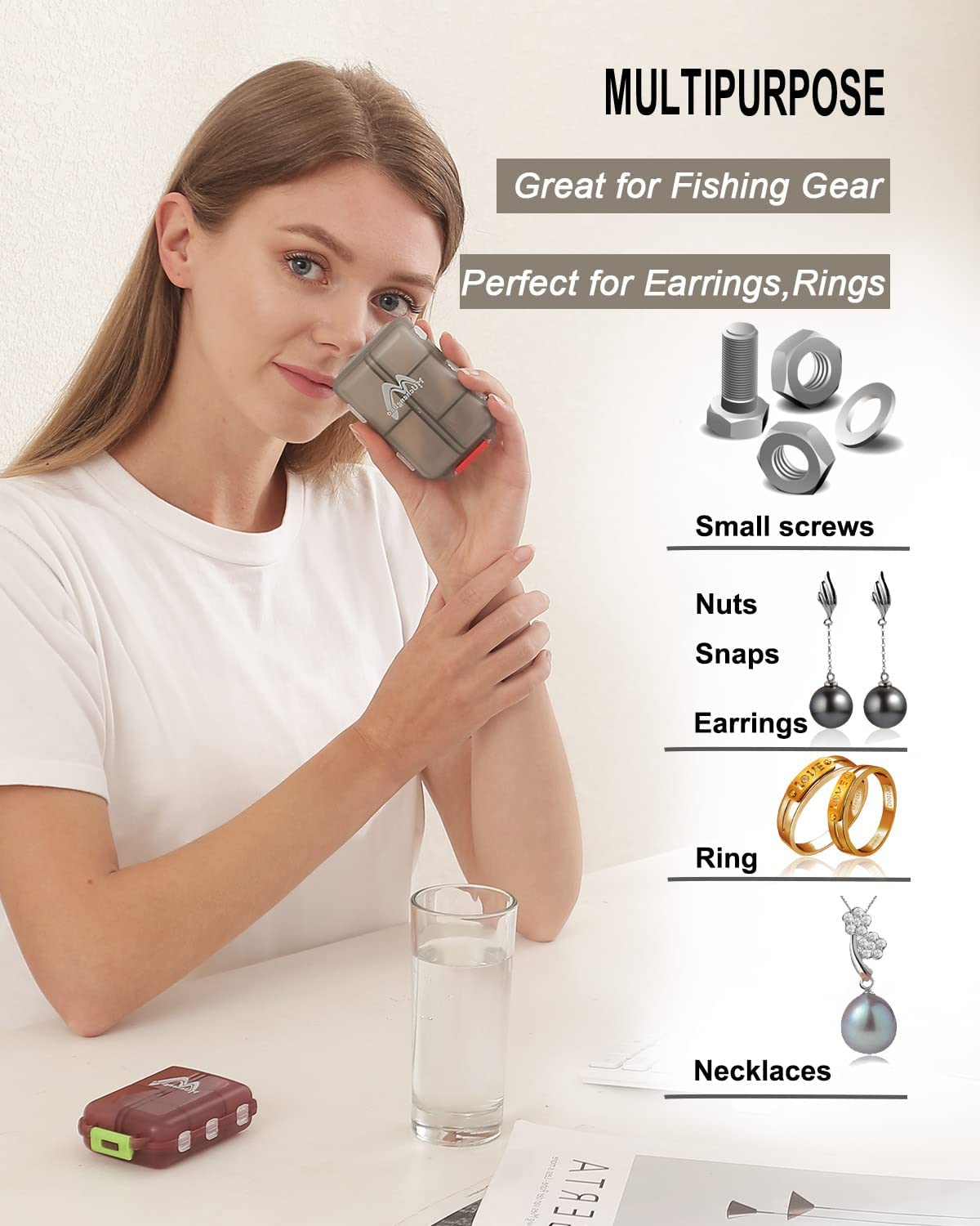 2 Paquete De Pastillero Semanal Organizador De Viaje Almacenamiento De Pastillas