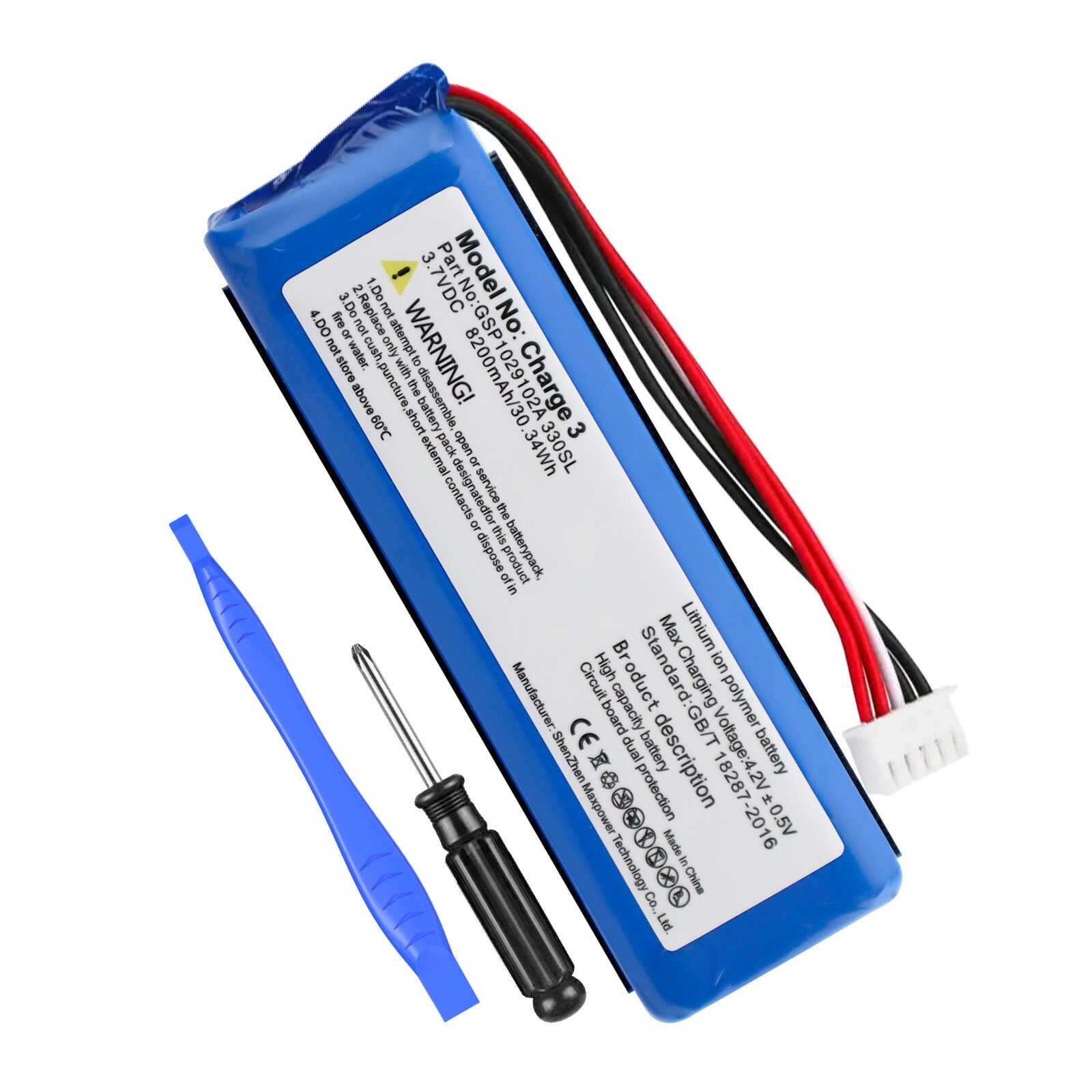 8200mAh GSP1029102A Battery Replacement for JBL Charge 3 2016 Bluetooth Speaker