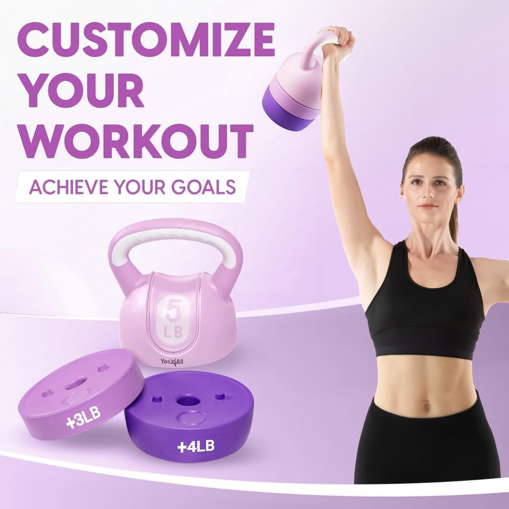 Yes4All Kettlebell Sets - Adjustable Kettlebell Set for Strength Training - K...