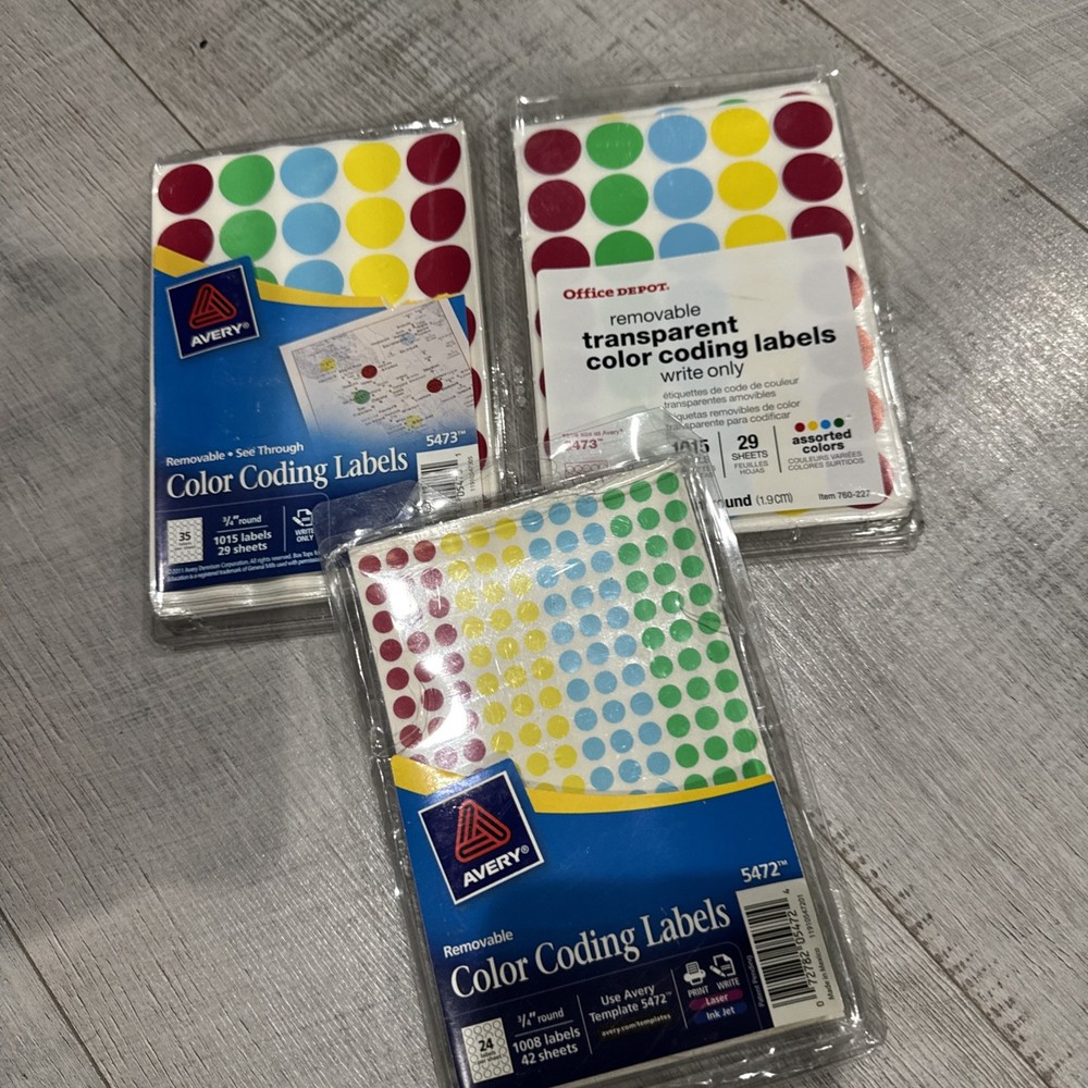 WOW! Avery Color Coding Labels 5473  59 Label Total