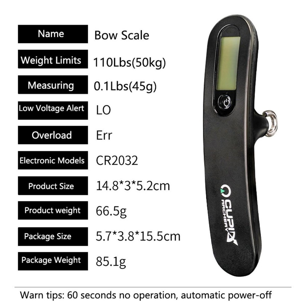 FUNTRESS Bow Scale for Draw Weight Archery Digital Compact, black