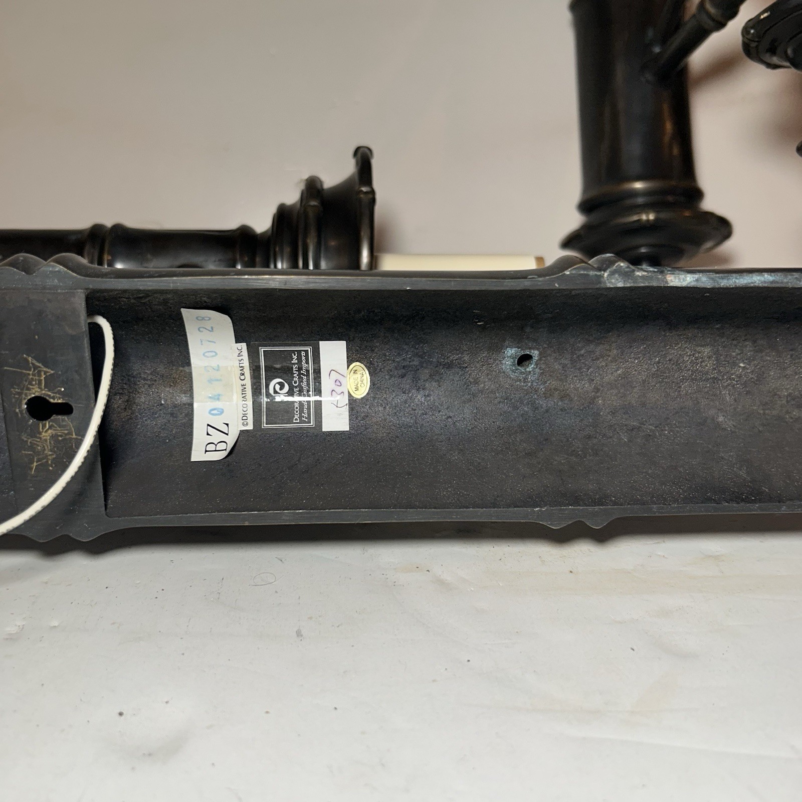 PAIR Vintage Decorative Arts Inc HUGE 31.75” Bronze / Brass Bamboo Wall Sconces