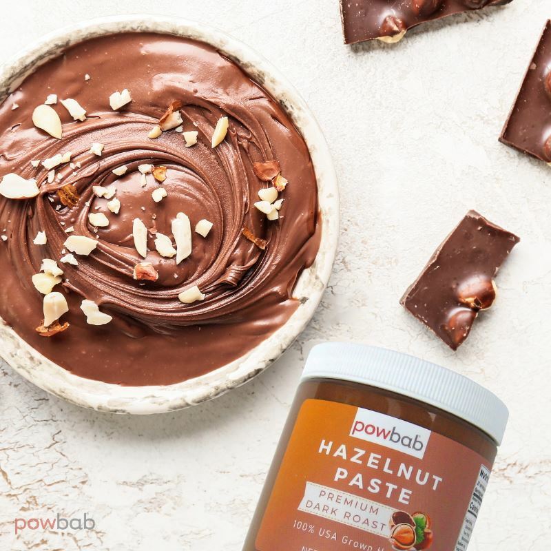 powbab Hazelnut Paste - 100% USA Roasted Hazelnut Spread, Nut Butter (8 oz)