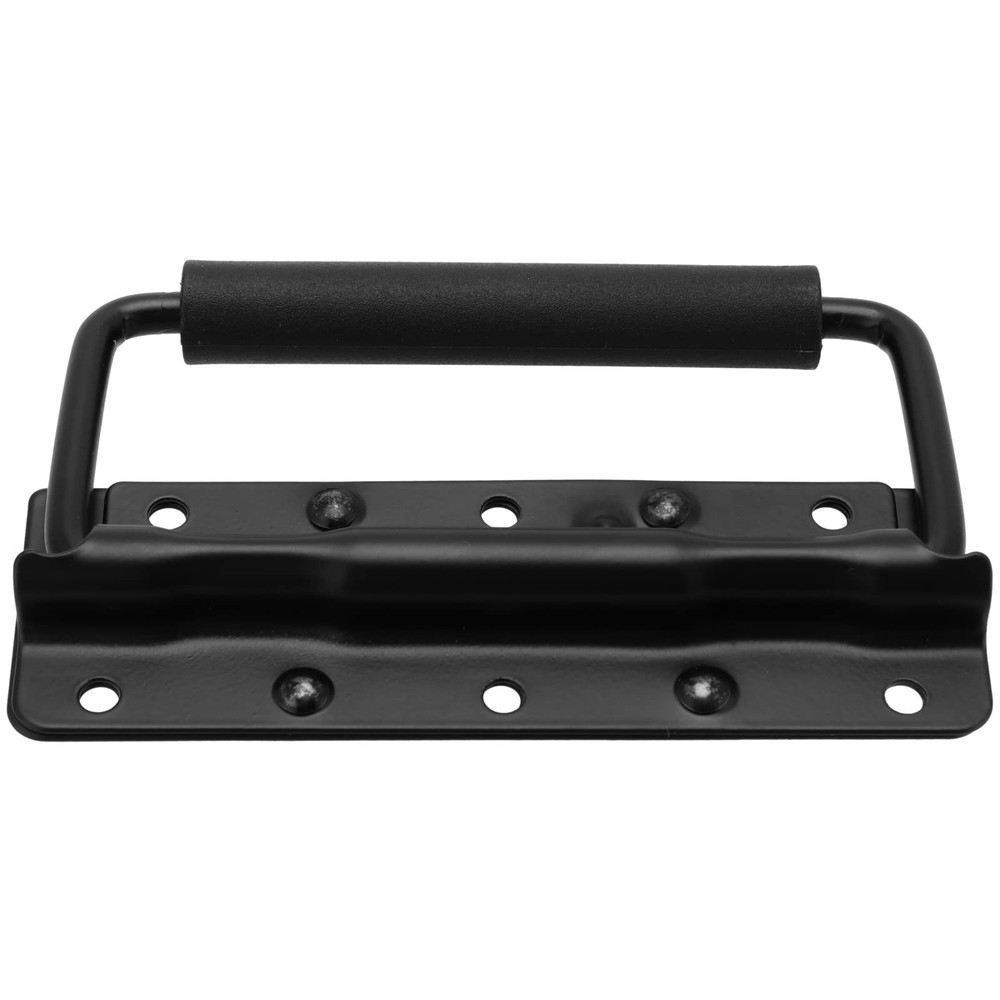 8 Pack 124mm Spring Loaded Case Handle Folding Pull Surface Mount Black Grip