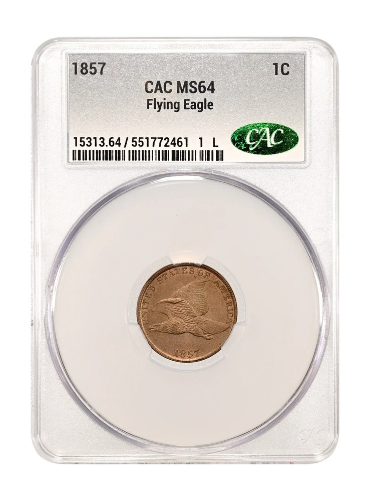 1857 1C CACG MS 64