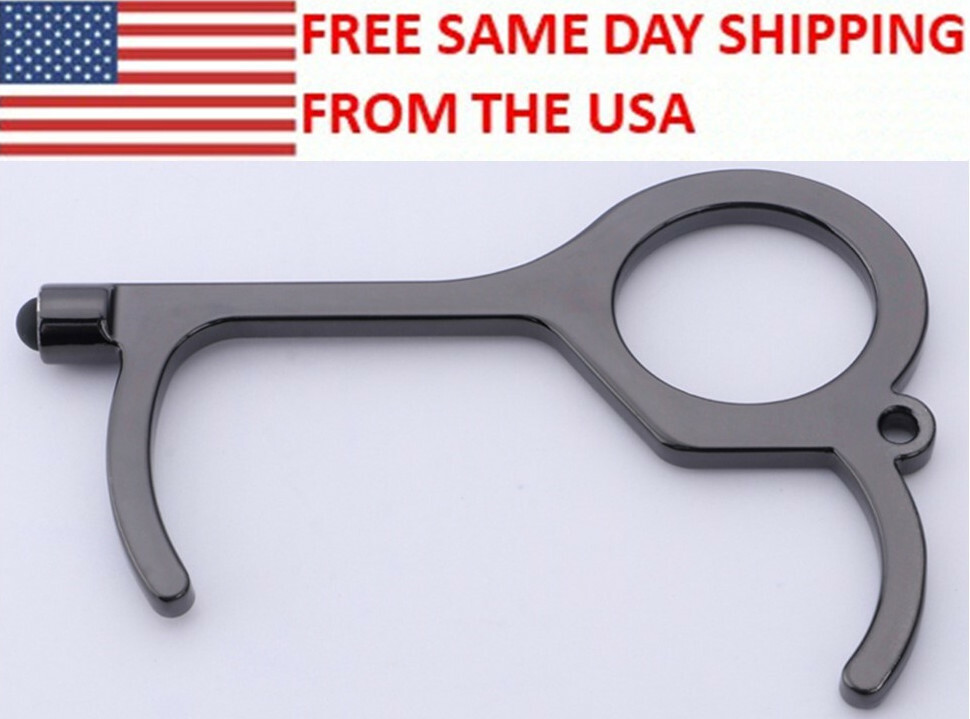 Non-Contact Germ Virus Free Hygienic Metal Door Opener KeyChain Ergonomic Design