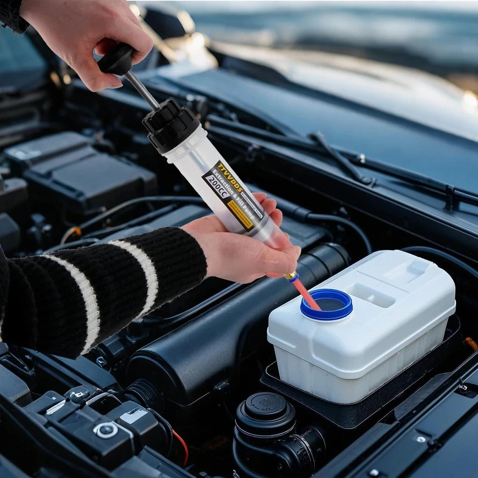 Automotive Fluid Extractor Pump, 200 cc Oil Extractor Pump with Hose