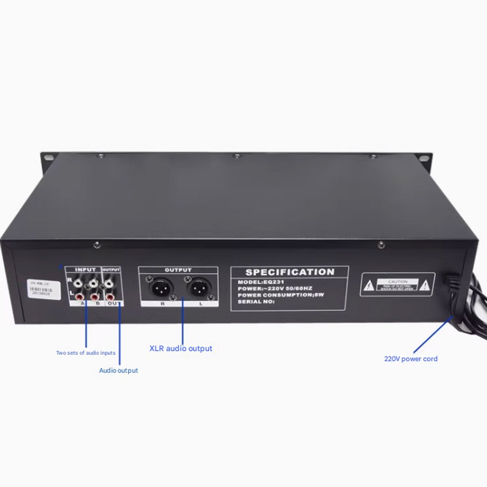 EQ231 Balanced output 50 segment EQ stereo equalizer professional spectrum