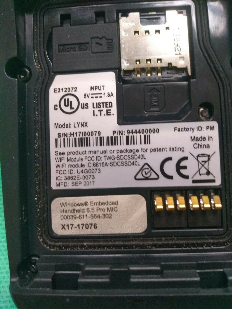 Complete kit datalogic lynx reader -std laser, bt,27 key -numeric-wwe 944400000