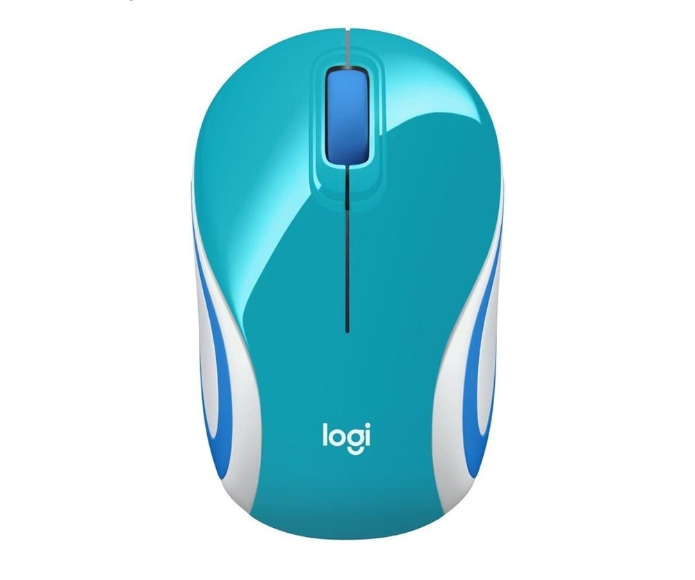 Logitech Wireless Mini Mouse M187 Teal, Pocket Sized Ultra Portable Mouse