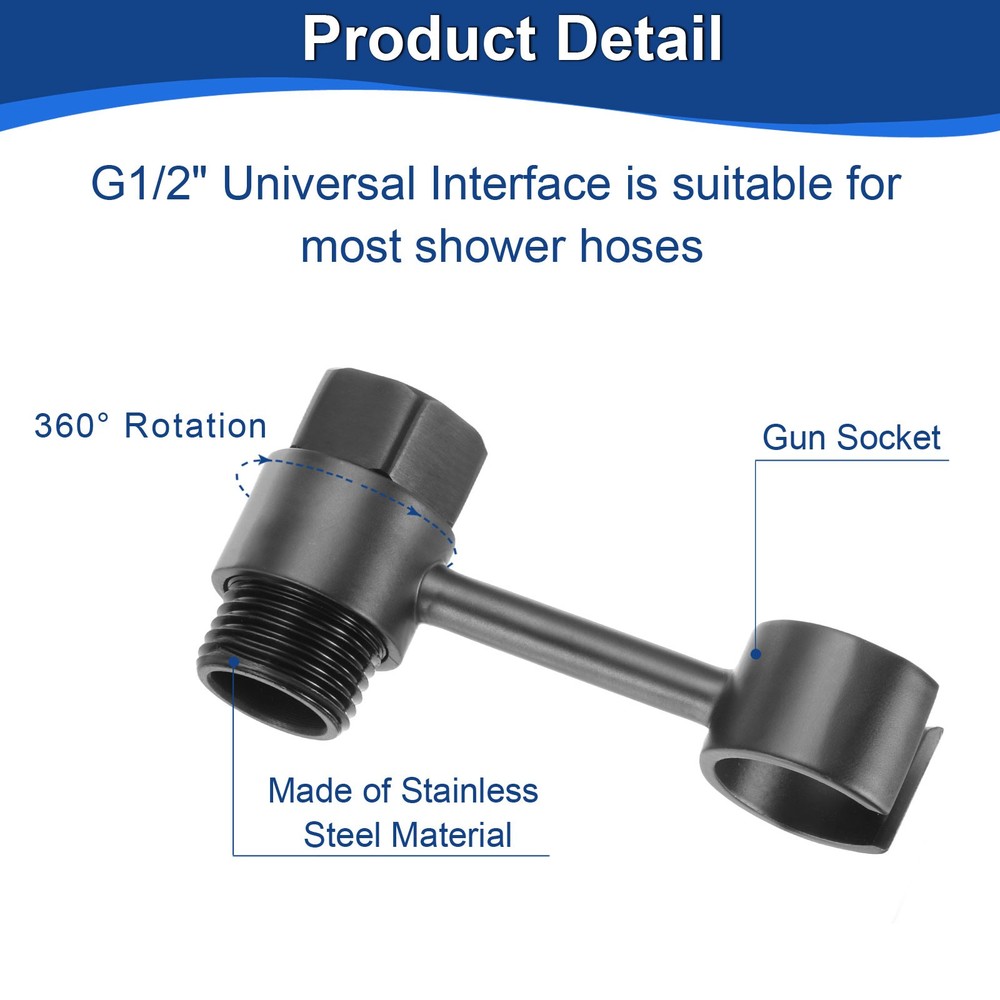Universal Handheld Bidet Sprayer Holder Black