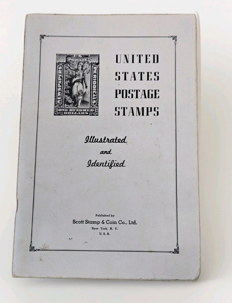 1938 Scott United States Postage Stamps Illustrated and Identified Vintage Book