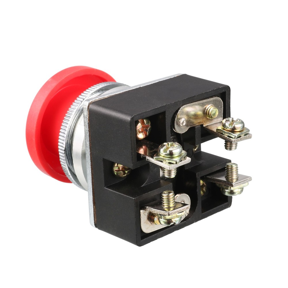 Push Bottom Switch Red Momentary AC 380V 5A Mushroom Head Pushbutton Switch 30mm