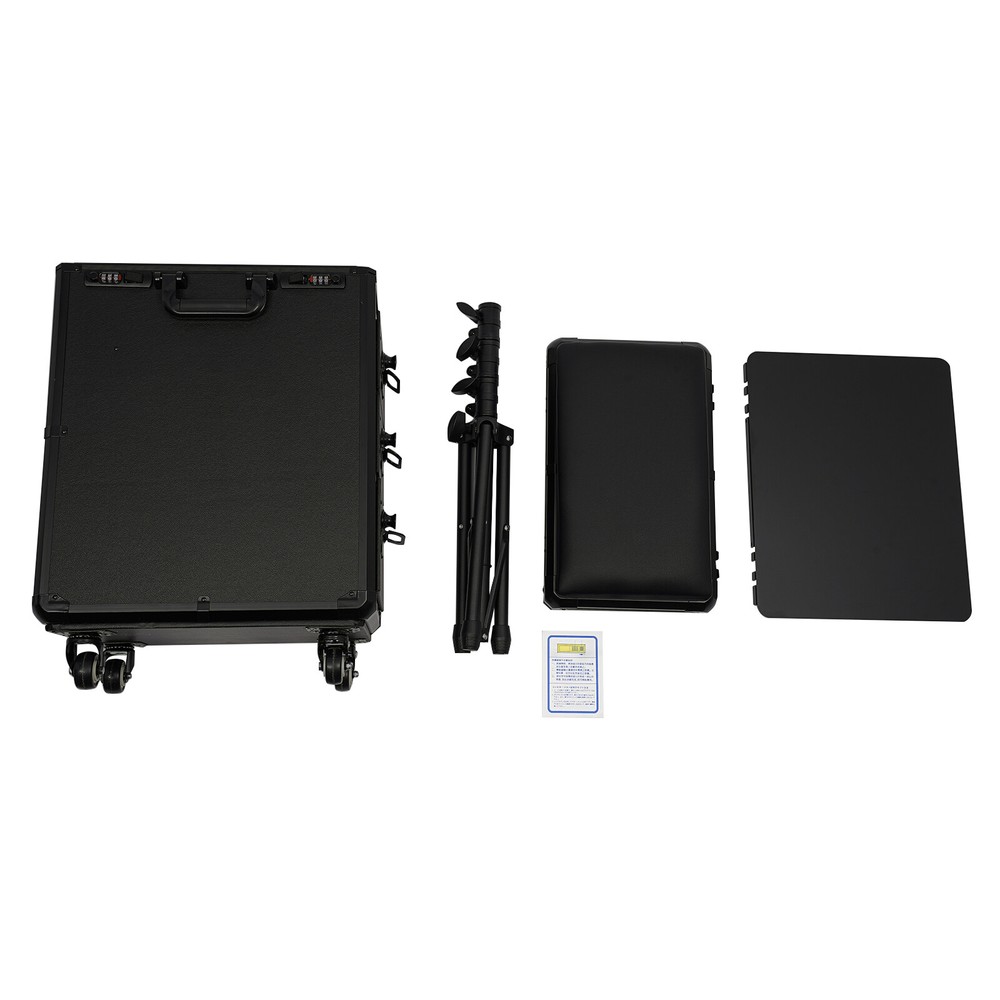 Metal Rolling Makeup Case with 4 Universal Wheels Combination Lock Cosmetic Case