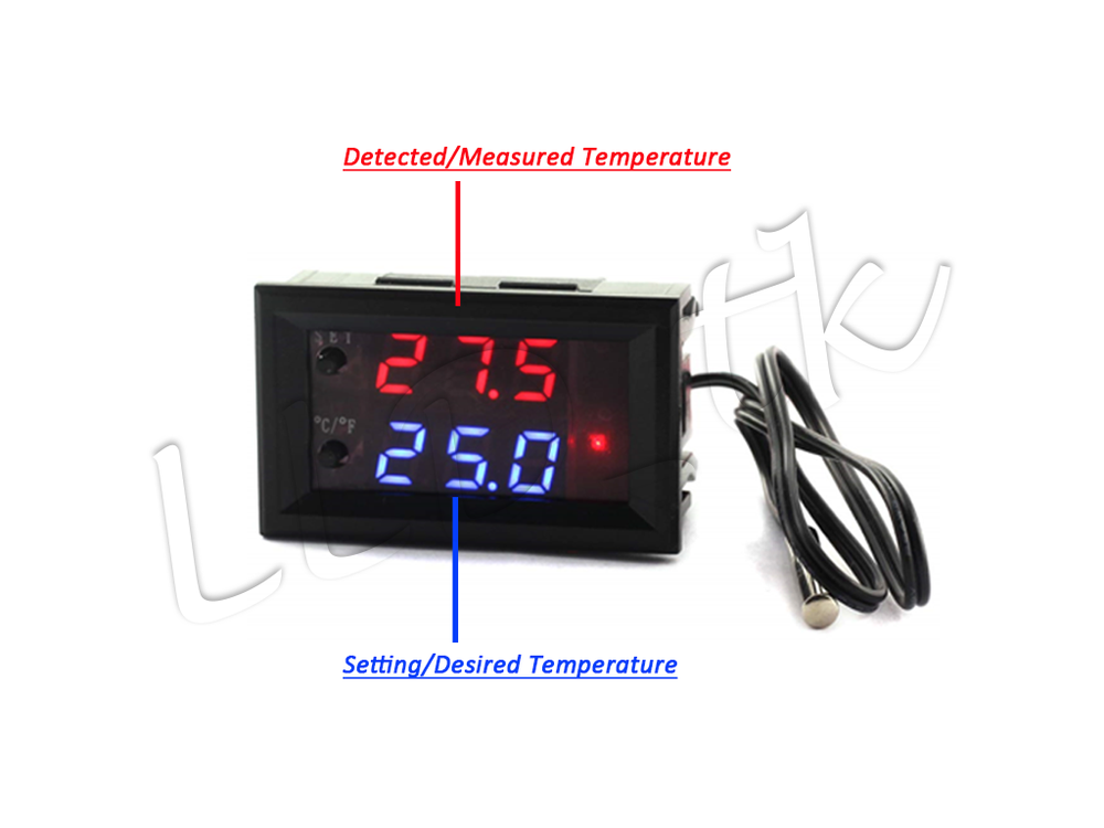 24V Thermostat Controller Switch Temperature Sensor Digital LED Microcomputer